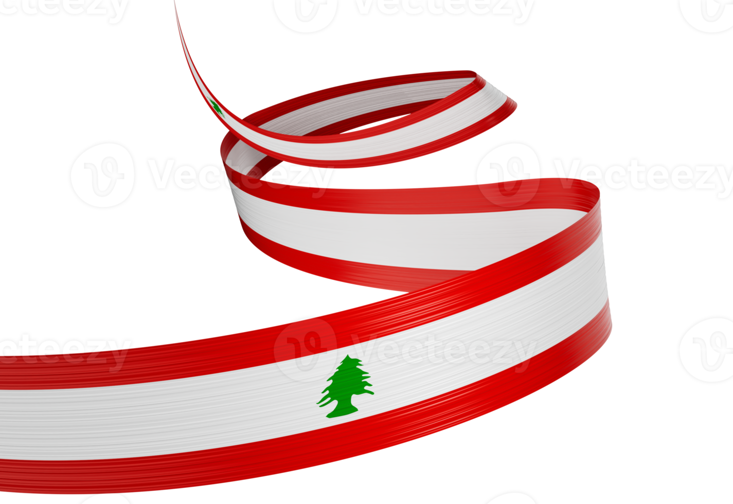 3d Flag Of Lebanon 3d Shiny Waving Lebanon Ribbon Flag 3d Illustration png
