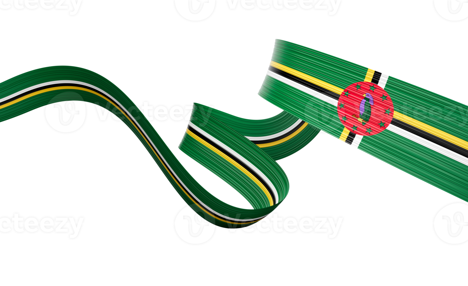 3d Flag Of Dominica 3d Shiny Waving Dominica Ribbon Flag 3d Illustration png
