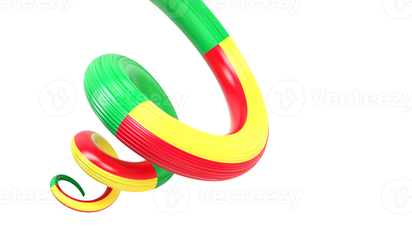 3d Flag of Benin 3d Spiral Glossy Ribbon Flag Of Benin 3d Illustration png