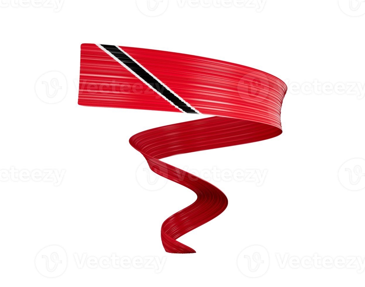 3d Flag Of Trinidad And Tobago 3d Waving Twisted Flag Ribbon 3d Illustration png