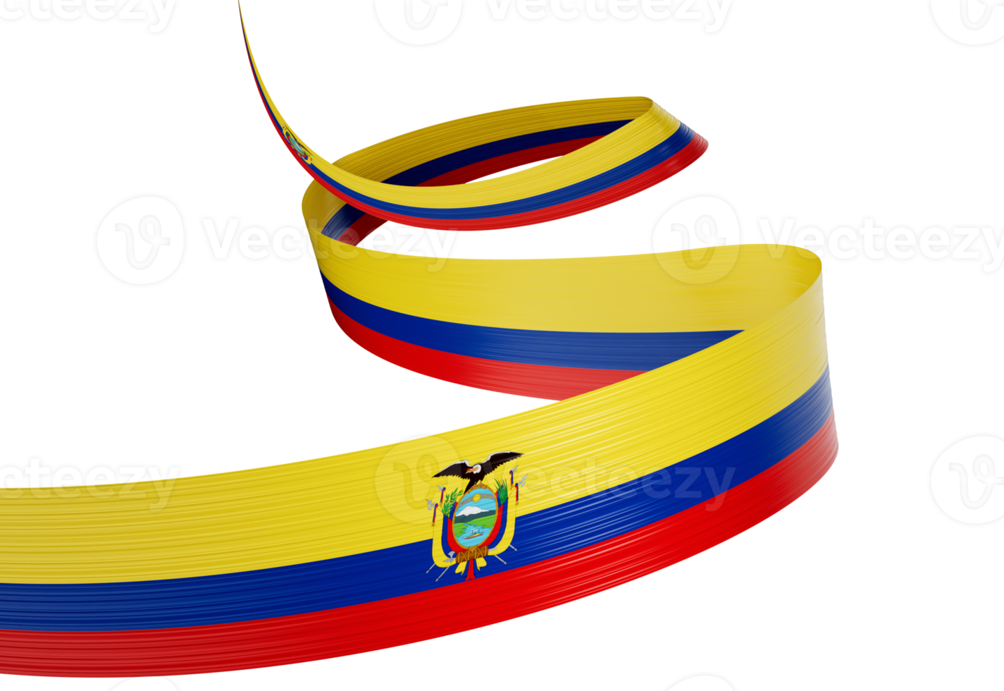 3d Flag Of Ecuador 3d Shiny Waving Ribbon Flag Of Ecuador 3d Illustration png