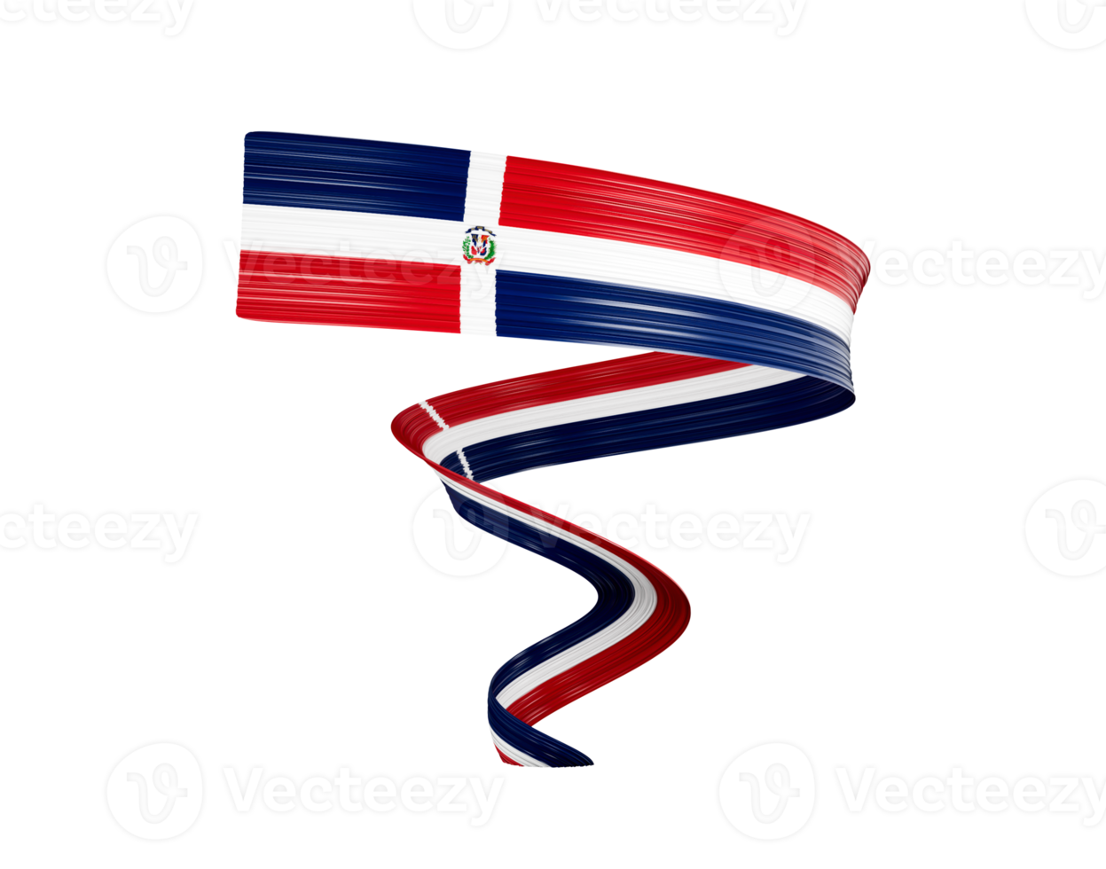 3d Flag Of Dominican Republic 3d Shiny Waving Twisted Ribbon Flag 3d Illustration png