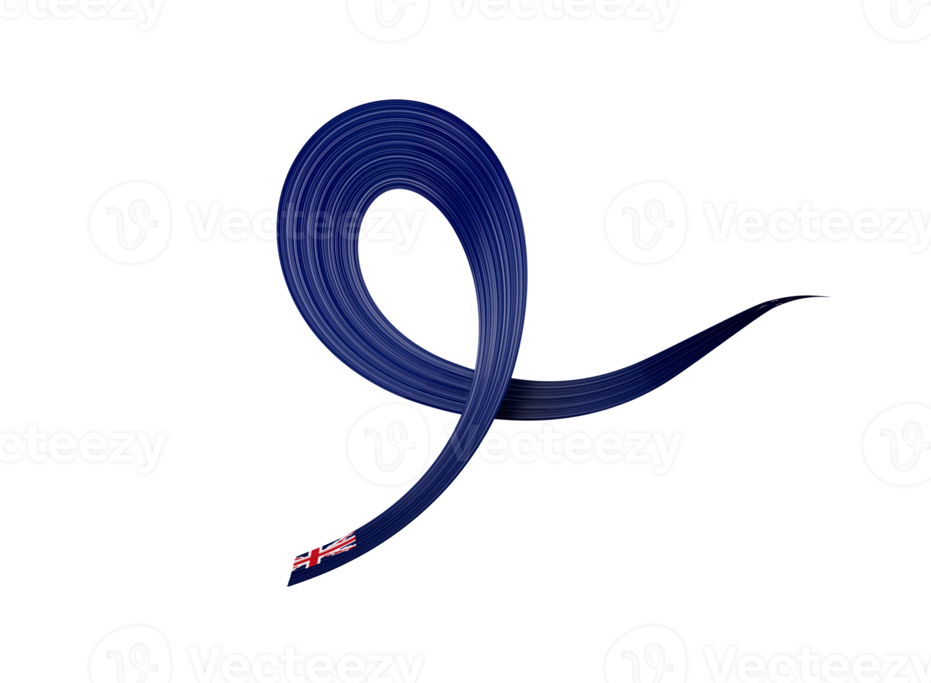 3d Flag Of New Zealand Shiny Wavy Awareness Ribbon Flag 3d Illustration png