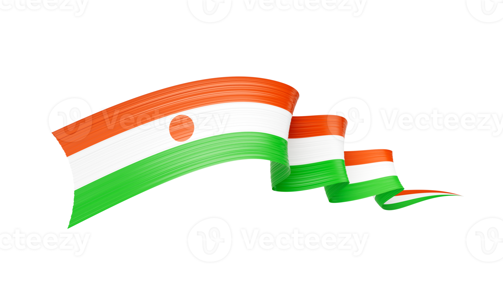 3d Flag Of Niger 3d Shiny Waving Ribbon Flag 3d Illustration png