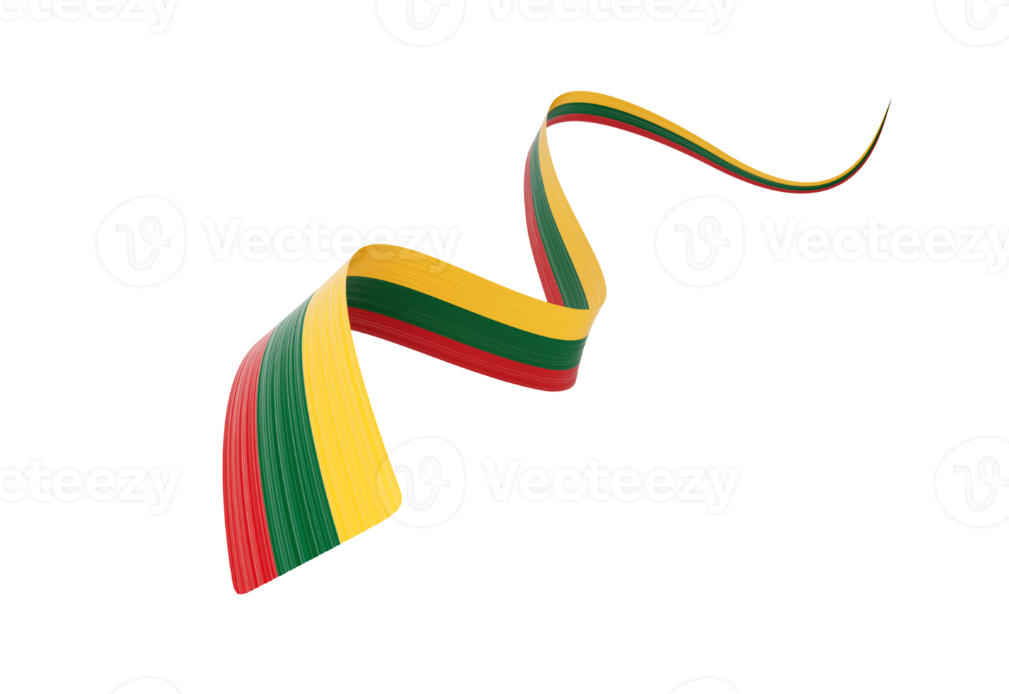 3d Flag Of Lithuania 3d Wavy Shiny Lithuania Ribbon Flag 3d Illustration png
