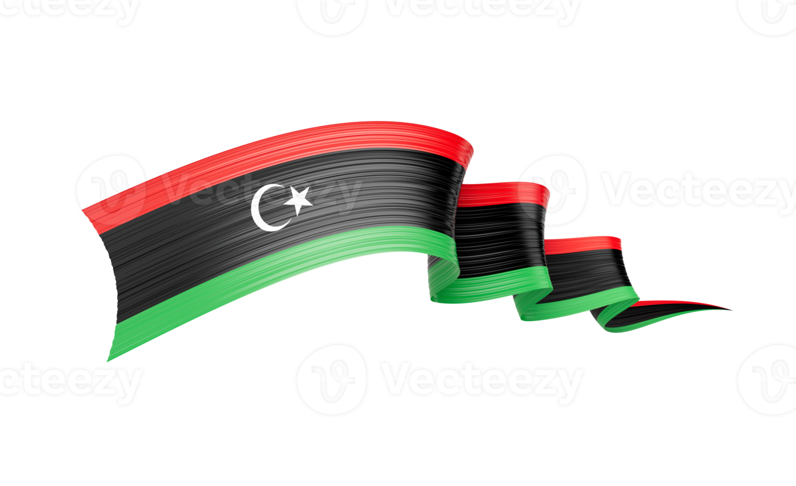 3d Flag Of Libya 3d Shiny Waving Libya Ribbon Flag 3d Illustration png
