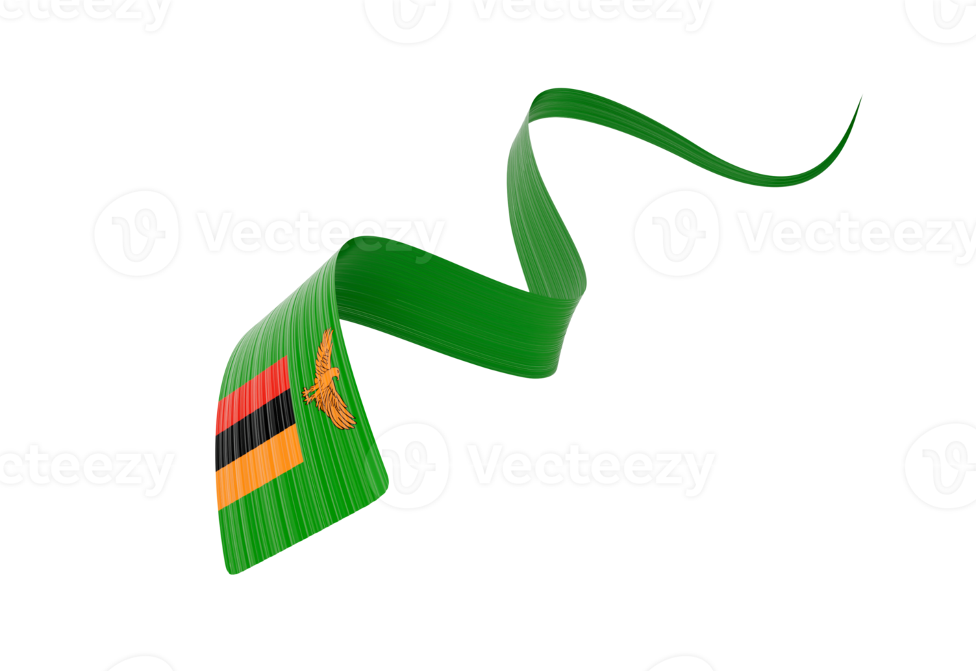 3d Flag Of Zambia 3d Wavy Shiny Zambia Ribbon Flag 3d Illustration png