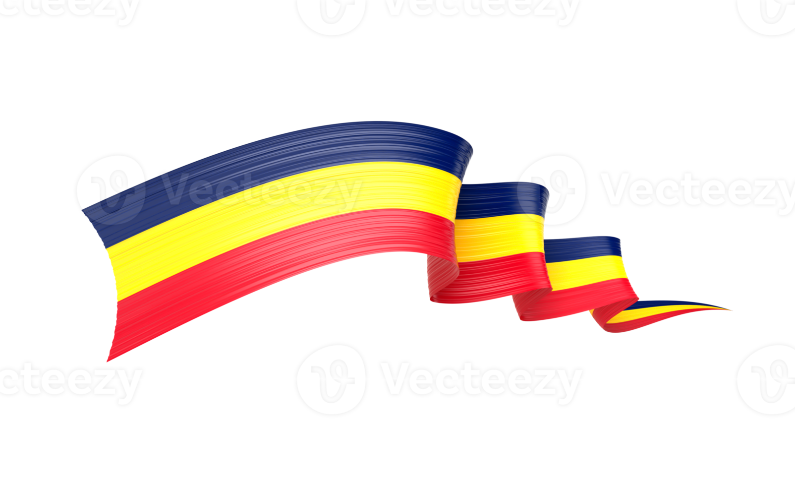 3d Flag Of Chad 3d Wavy Shiny Chad Ribbon Flag 3d Illustration png