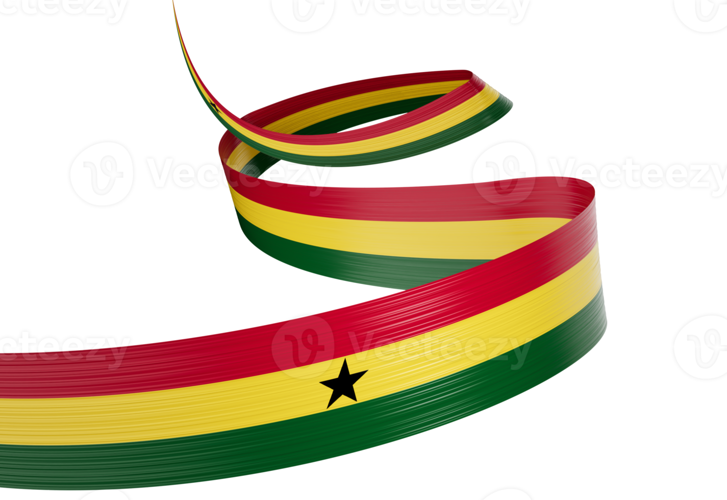 3d Flag Of Ghana 3d Shiny Waving Ghana Ribbon Flag 3d Illustration png