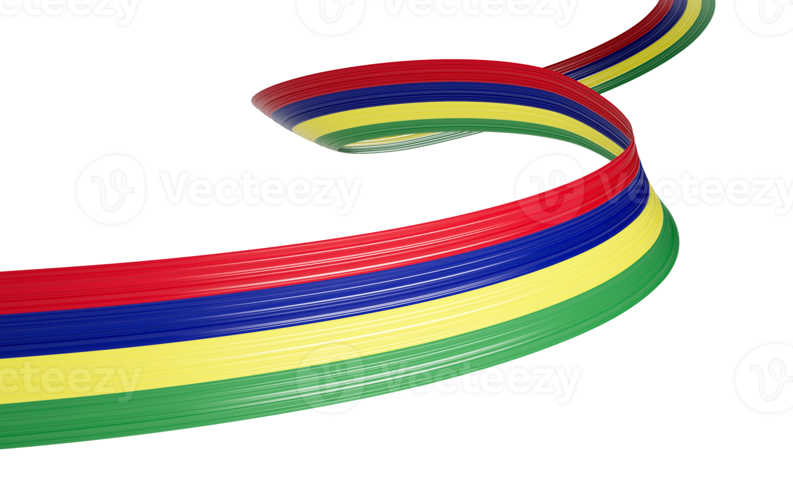 3d Flag Of Mauritius 3d Shiny Waving Mauritius Ribbon Flag 3d Illustration png