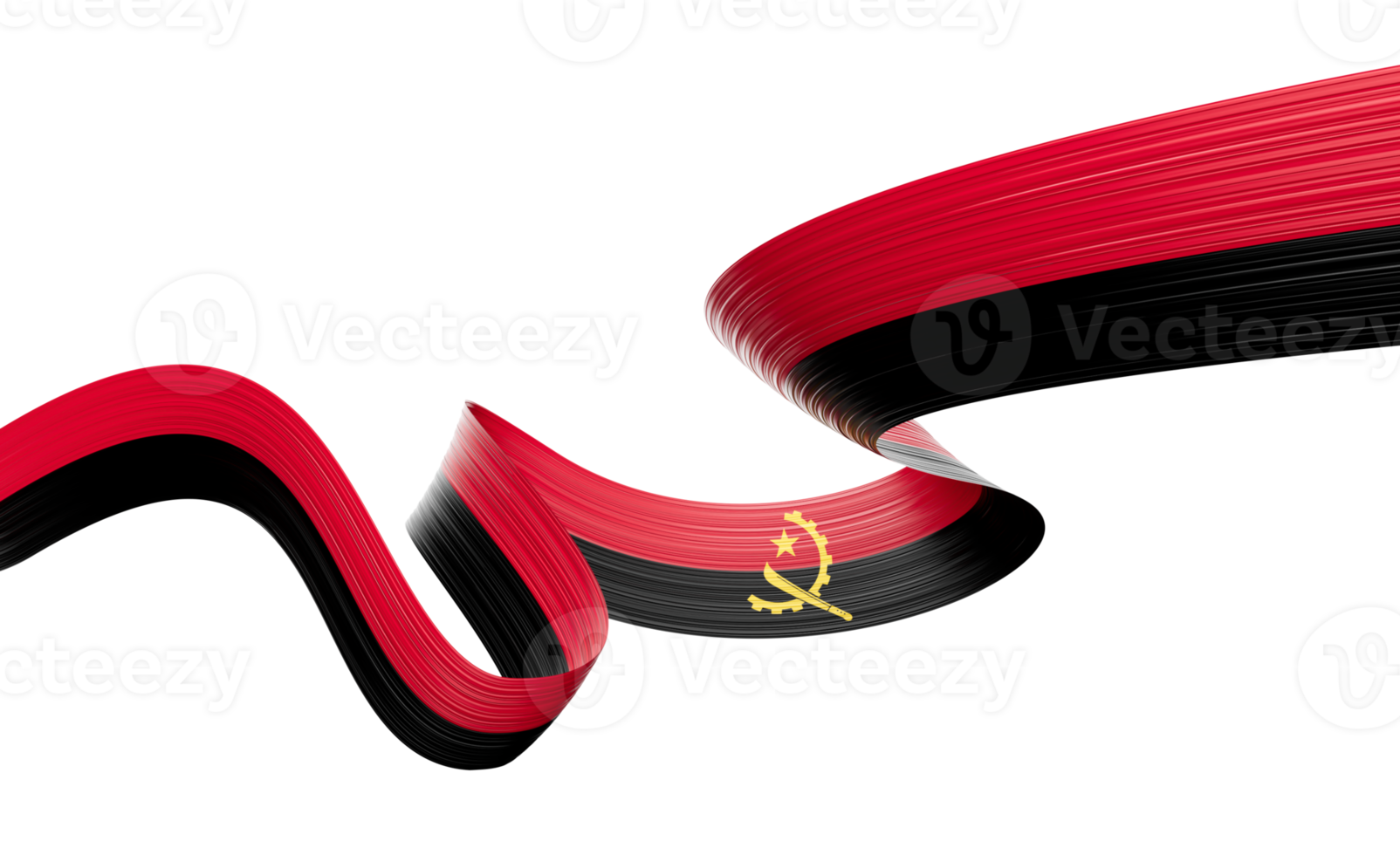 3d Flag Of Angola 3d Wavy Shiny Angola Ribbon 3d Illustration png