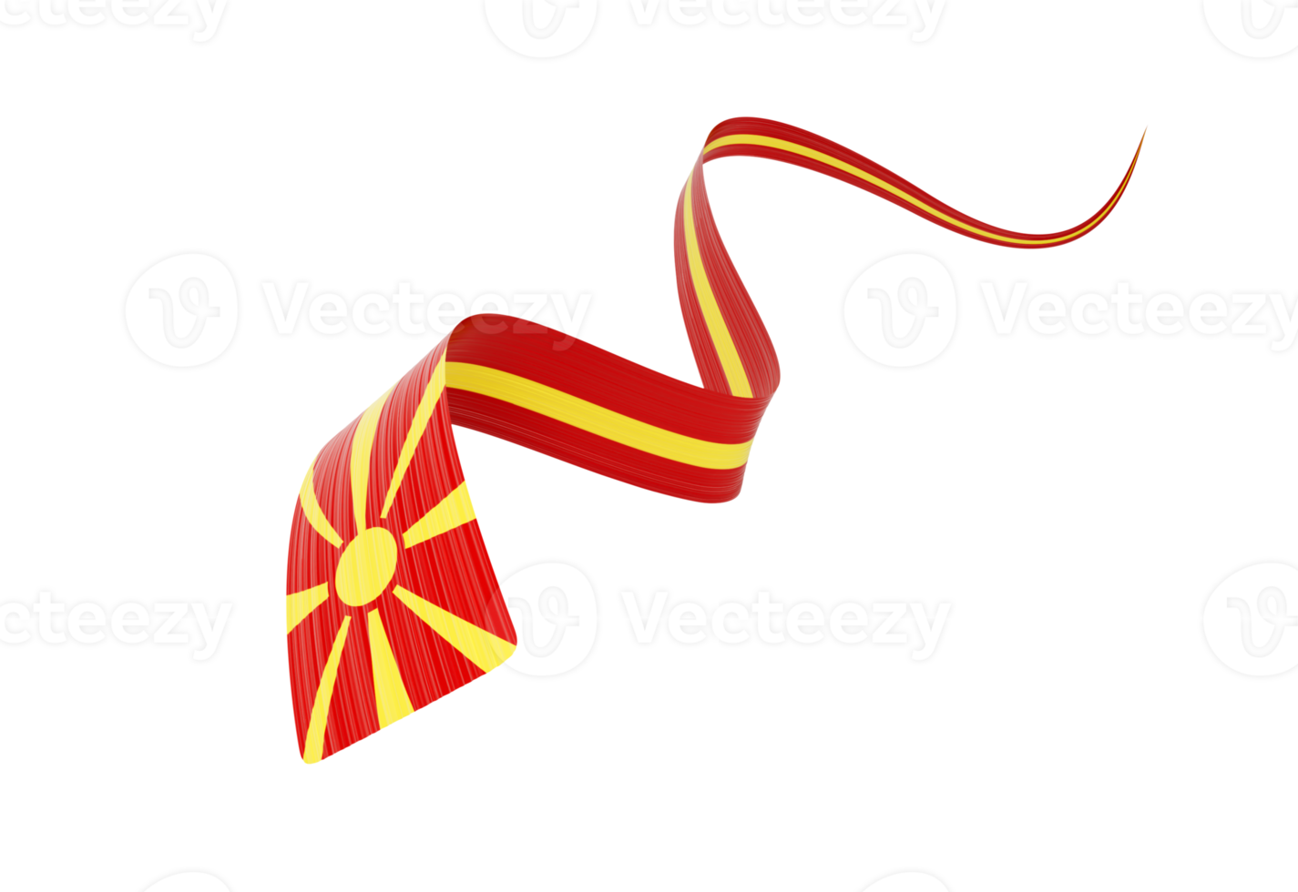 3d Flag Of North Macedonia 3d Wavy Shiny North Macedonia Ribbon 3d Illustration png