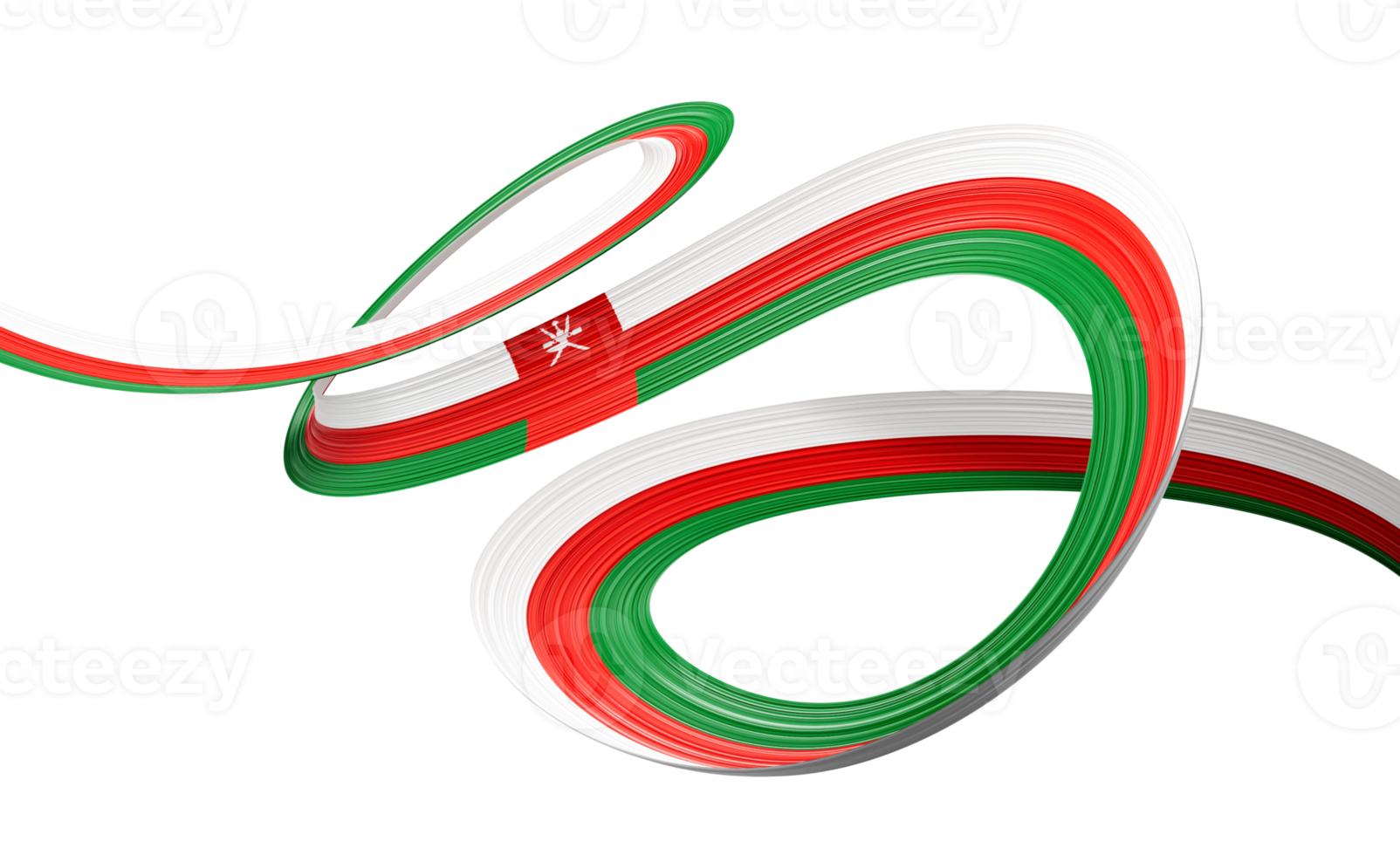 3d Flag Of Oman 3d Shiny Waving Oman Ribbon Flag 3d Illustration png