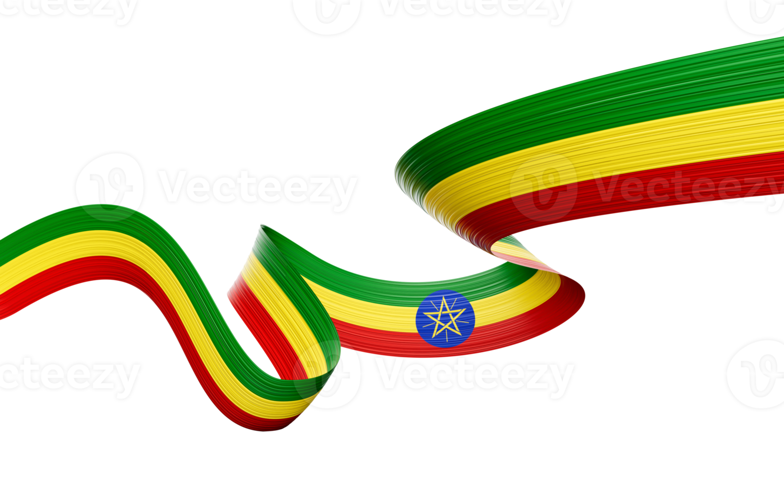 3d Flag Of Ethiopia 3d Shiny Waving Ribbon Flag Of Ethiopia 3d Illustration png