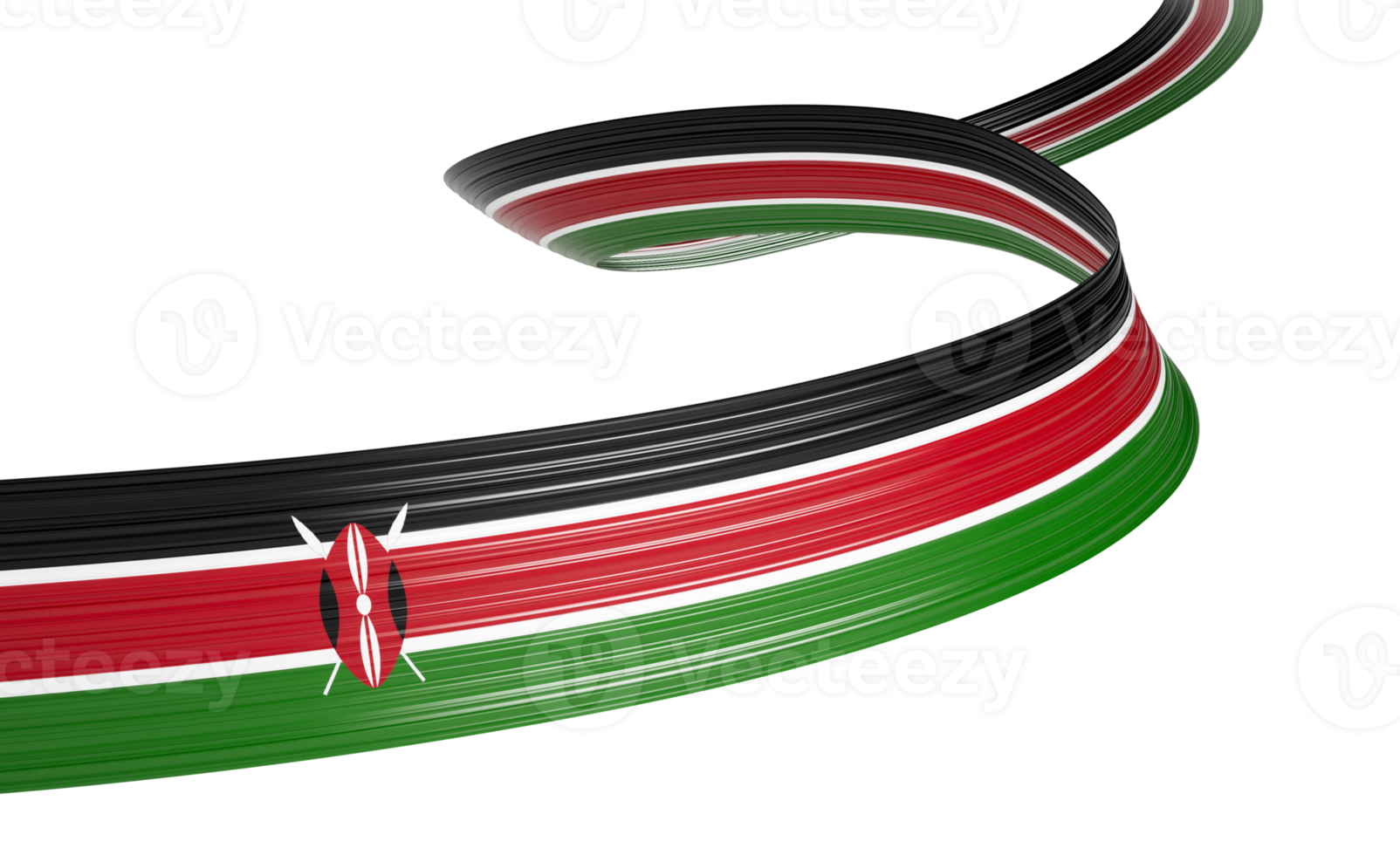 3d Flag Of Kenya 3d Wavy Shiny Kenya Ribbon Flag 3d Illustration png