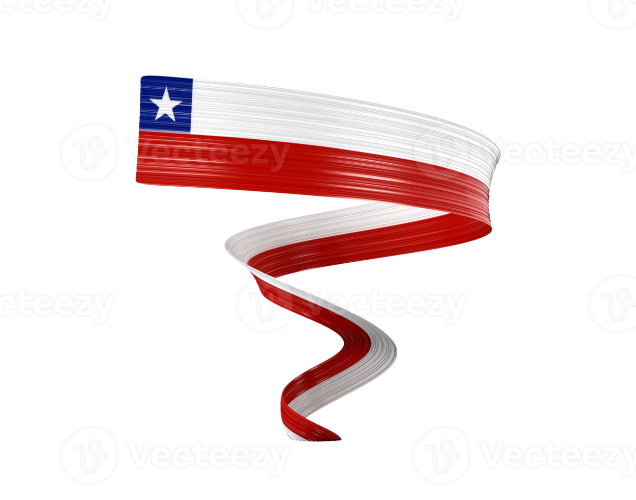 3d Flag Of Chile 3d Shiny Waving Twisted Ribbon Flag 3d Illustration png