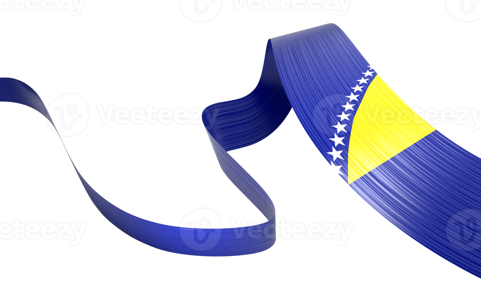 3d Flag Of Bosnia And Herzegovina 3d Shiny Waving Ribbon Flag 3d Illustration png