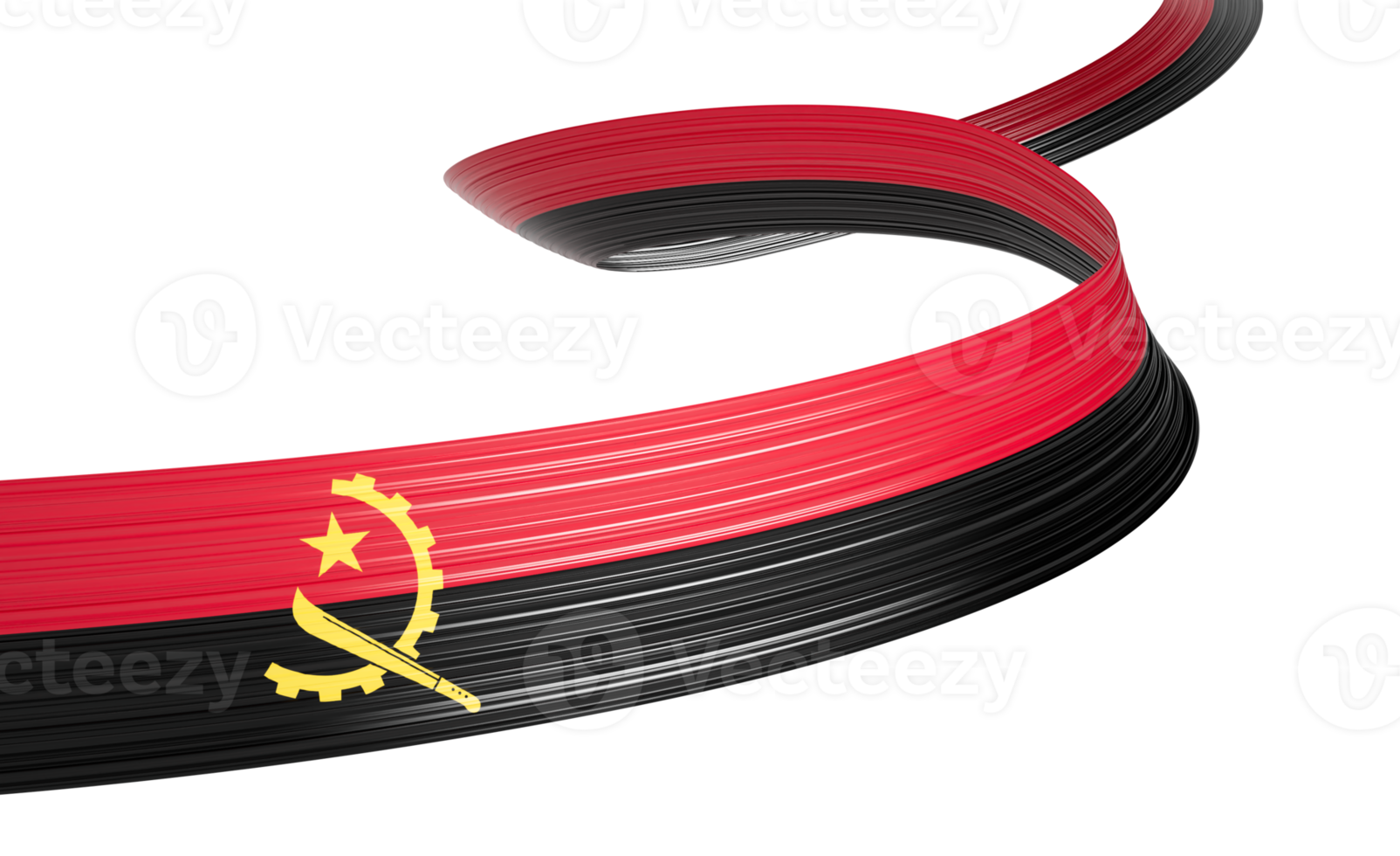 3d Flag Of Angola 3d Wavy Shiny Angola Ribbon 3d Illustration png