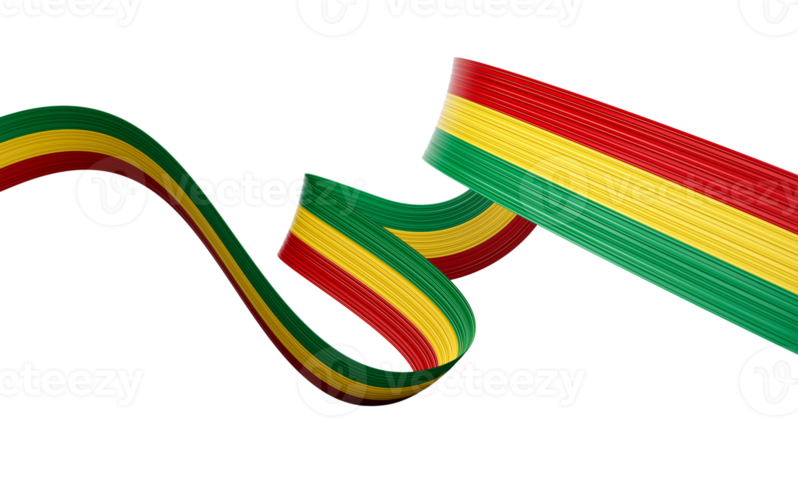 3d Flag Of Guinea 3d Shiny Waving Guinea Ribbon Flag 3d Illustration png