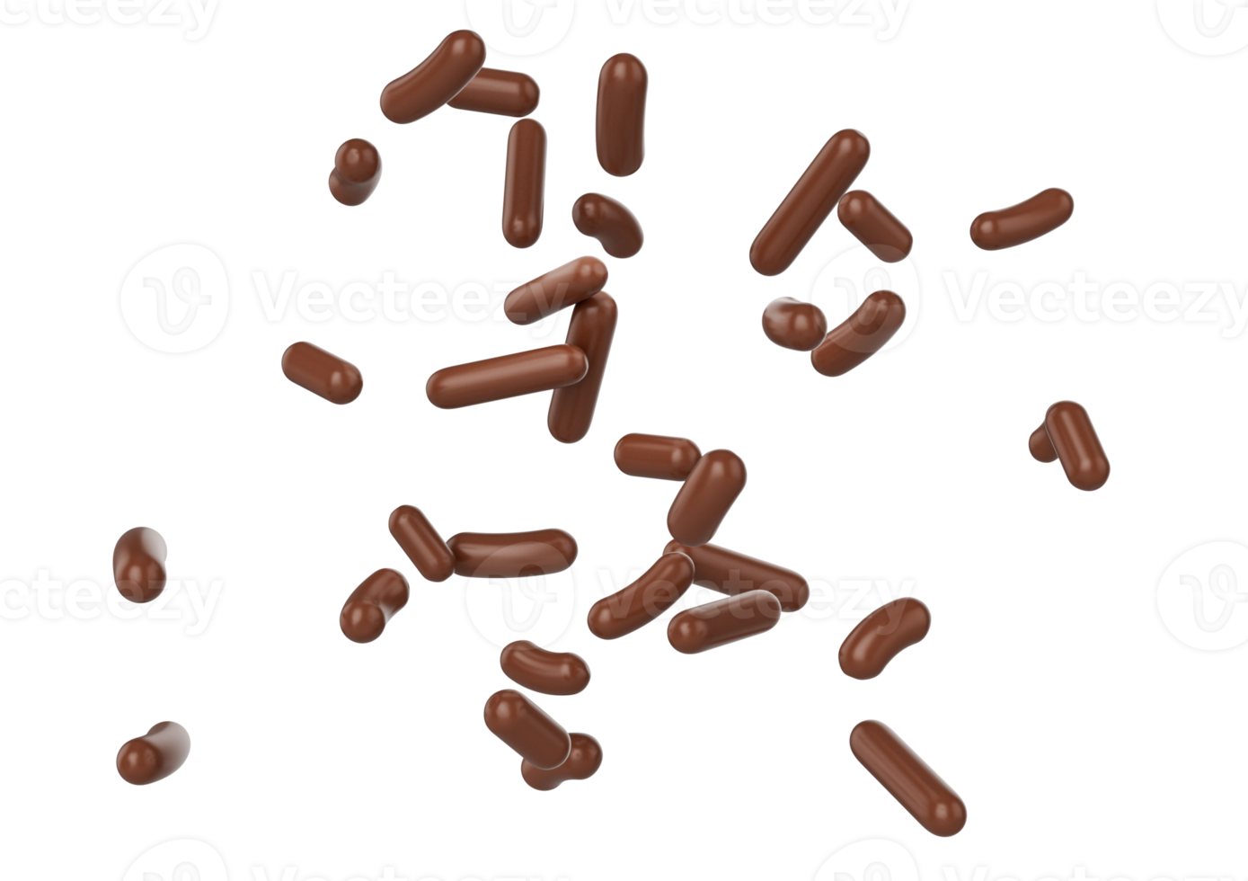 Chocolate Sprinkles For Cakes, Ice Cream And Desserts Falling 3D Illustration png