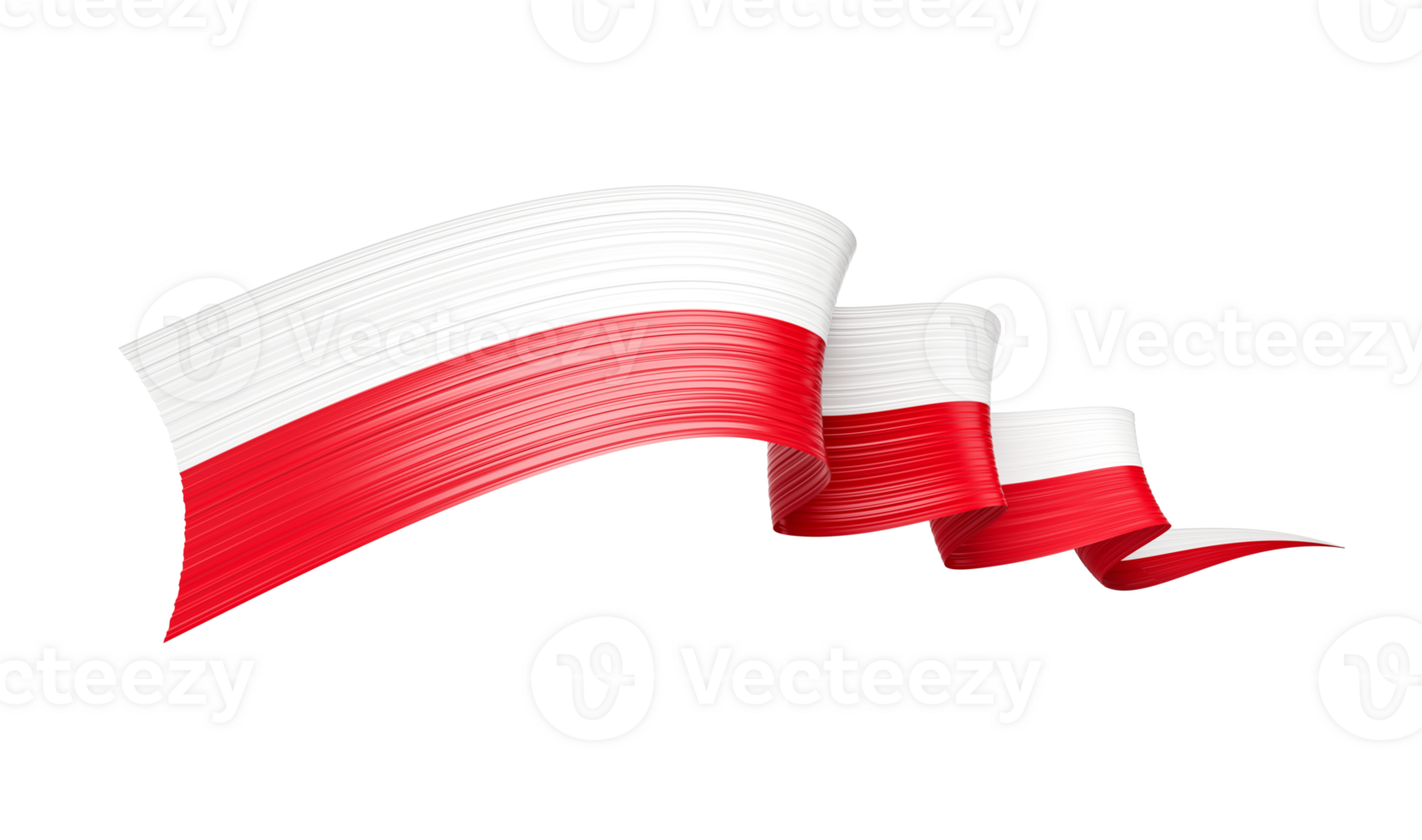 3d Flag Of Poland Country, 3d Wavy Shiny Poland Ribbon, 3d illustration png