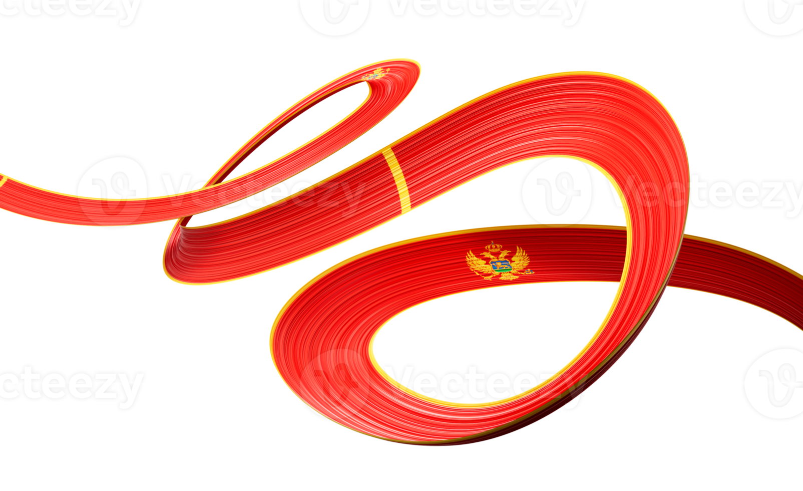 3d Flag Of Montenegro 3d Shiny Waving Montenegro Ribbon Flag 3d Illustration png
