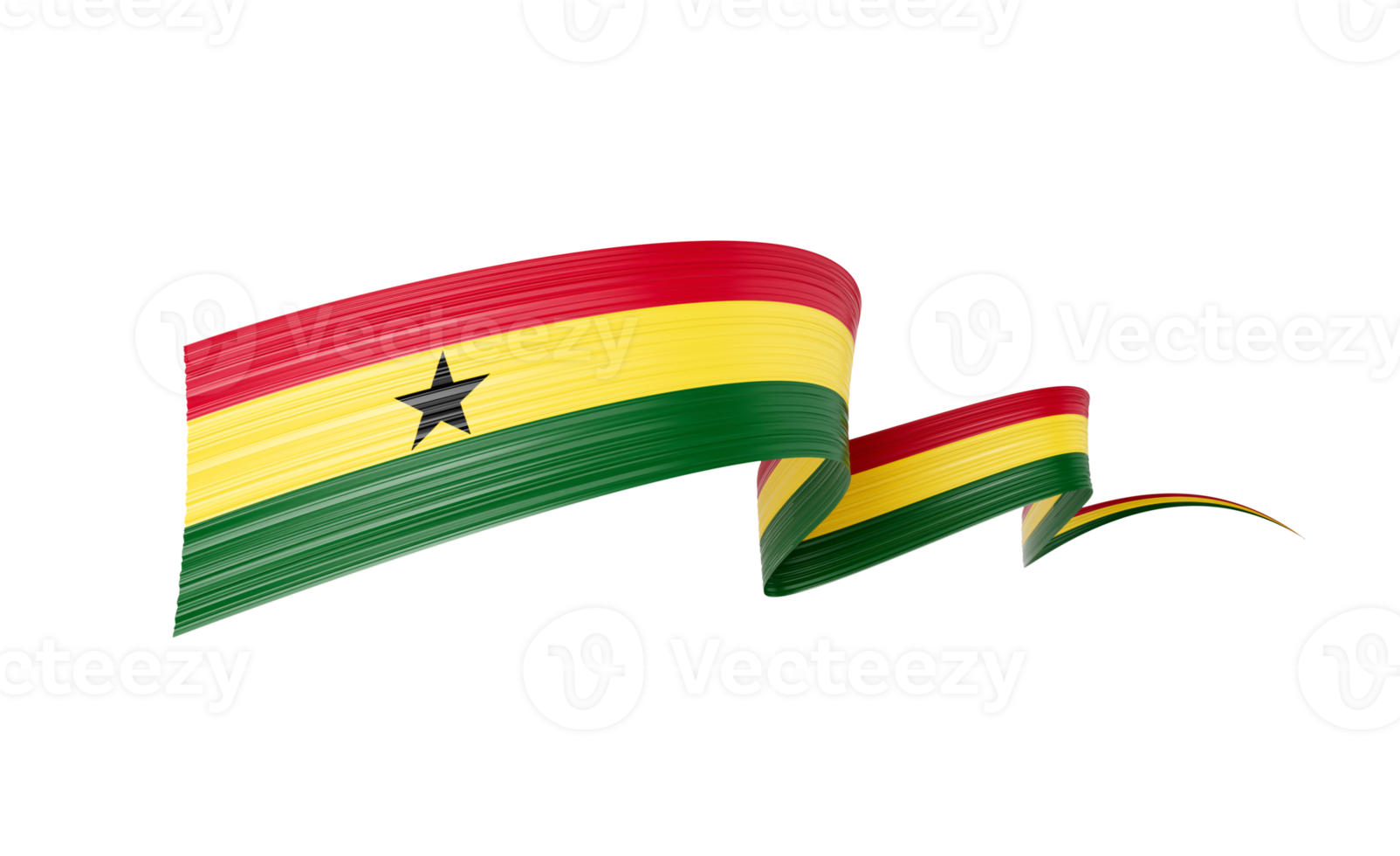 3d Flag Of Ghana 3d Shiny Waving Ghana Ribbon Flag 3d Illustration png
