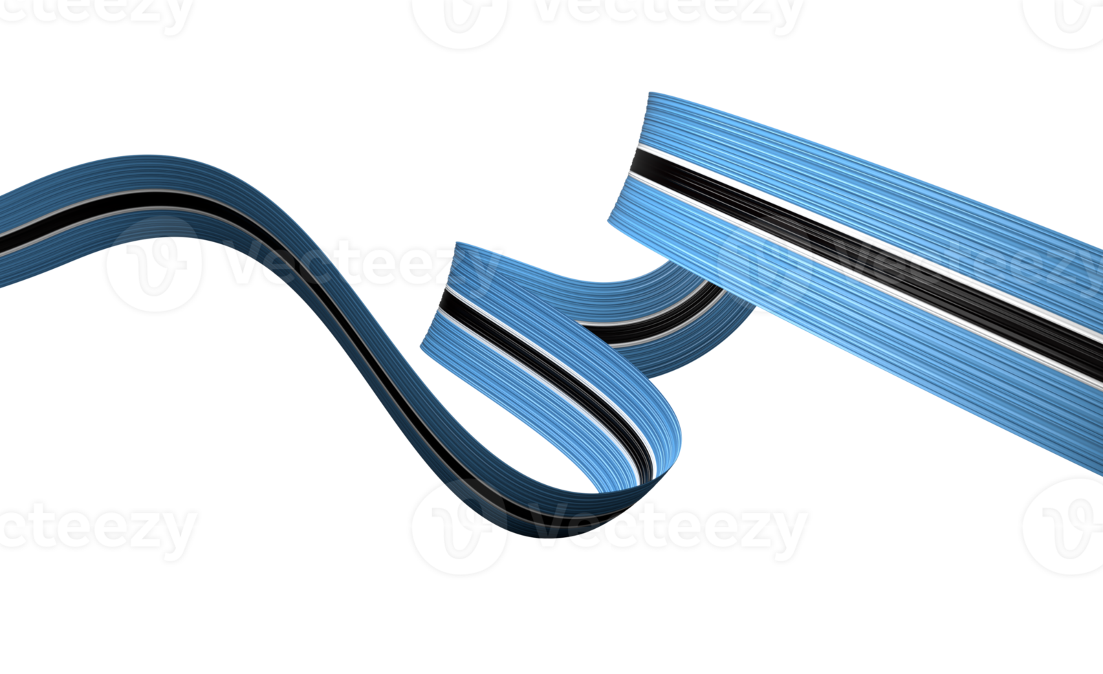3d Flag Of Botswana 3d Wavy Shiny Botswana Ribbon Flag 3d Illustration png