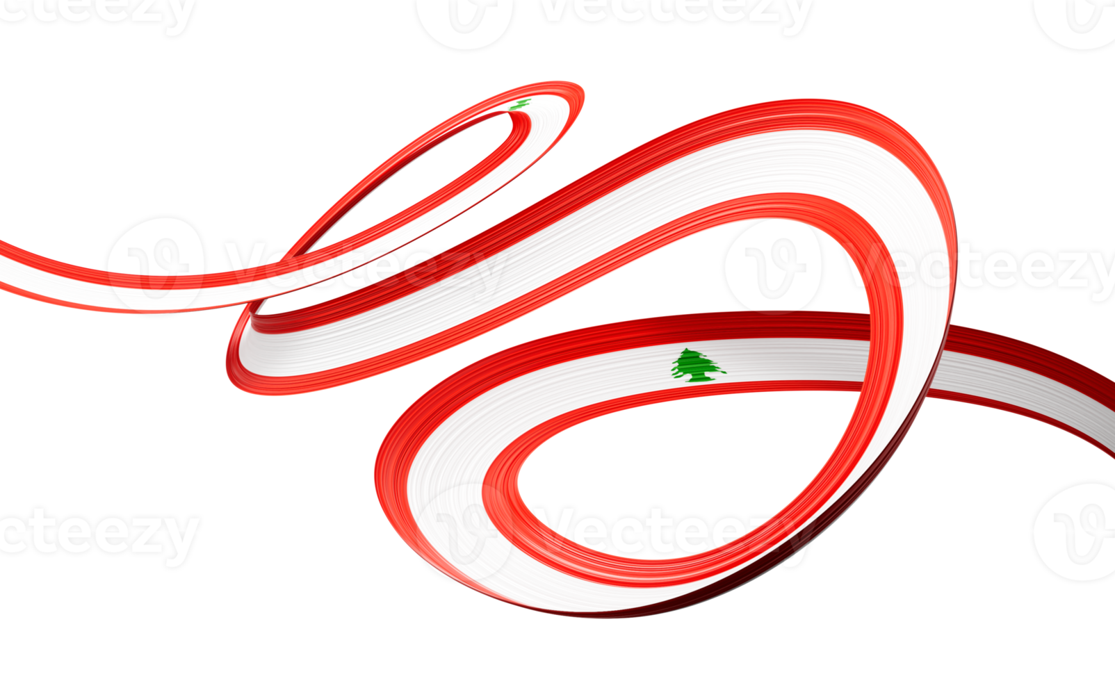 3d Flag Of Lebanon 3d Shiny Waving Lebanon Ribbon Flag 3d Illustration png