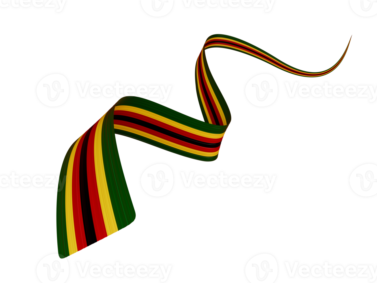3d Flag Of Zimbabwe 3d Wavy Shiny Zimbabwe Ribbon, 3d illustration png