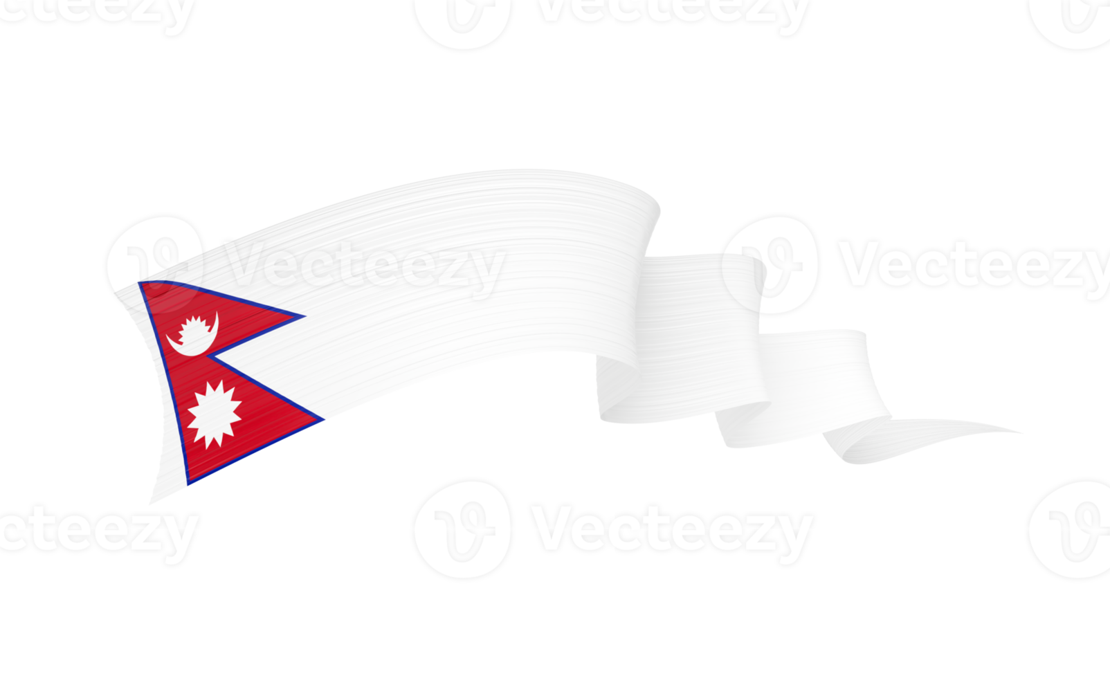 3d Flag Of Nepal 3d Wavy Shiny Nepal Ribbon Flag 3d Illustration png