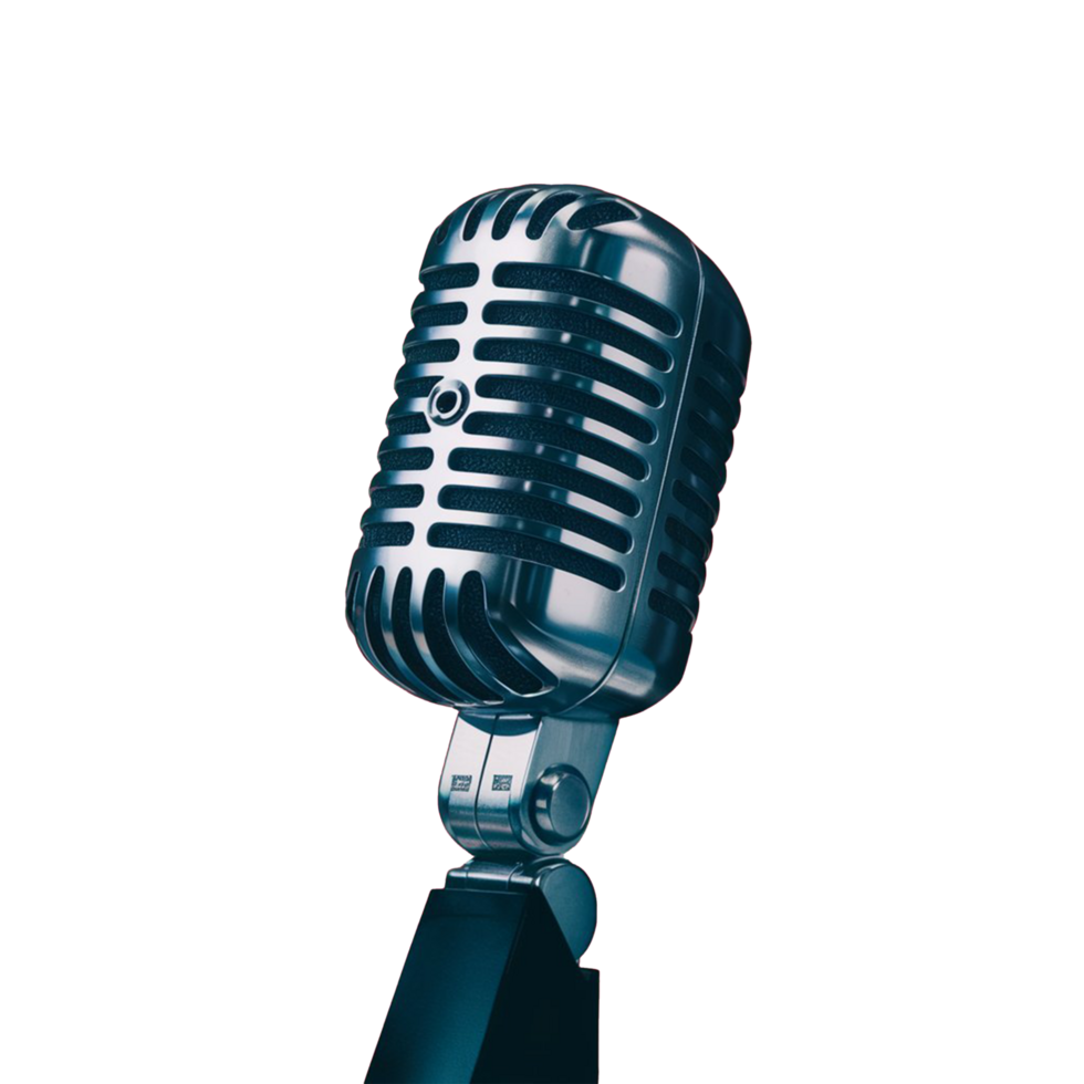 Silver Microphone Isolated on transparent Background png