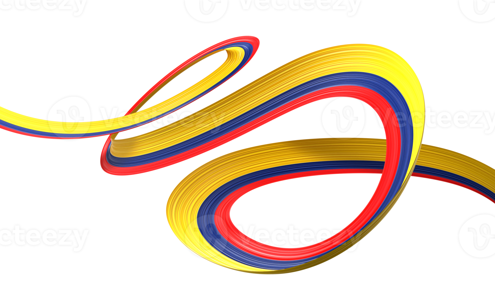3d Flag Of Colombia 3d Wavy Shiny Colombia Ribbon Flag 3d Illustration png