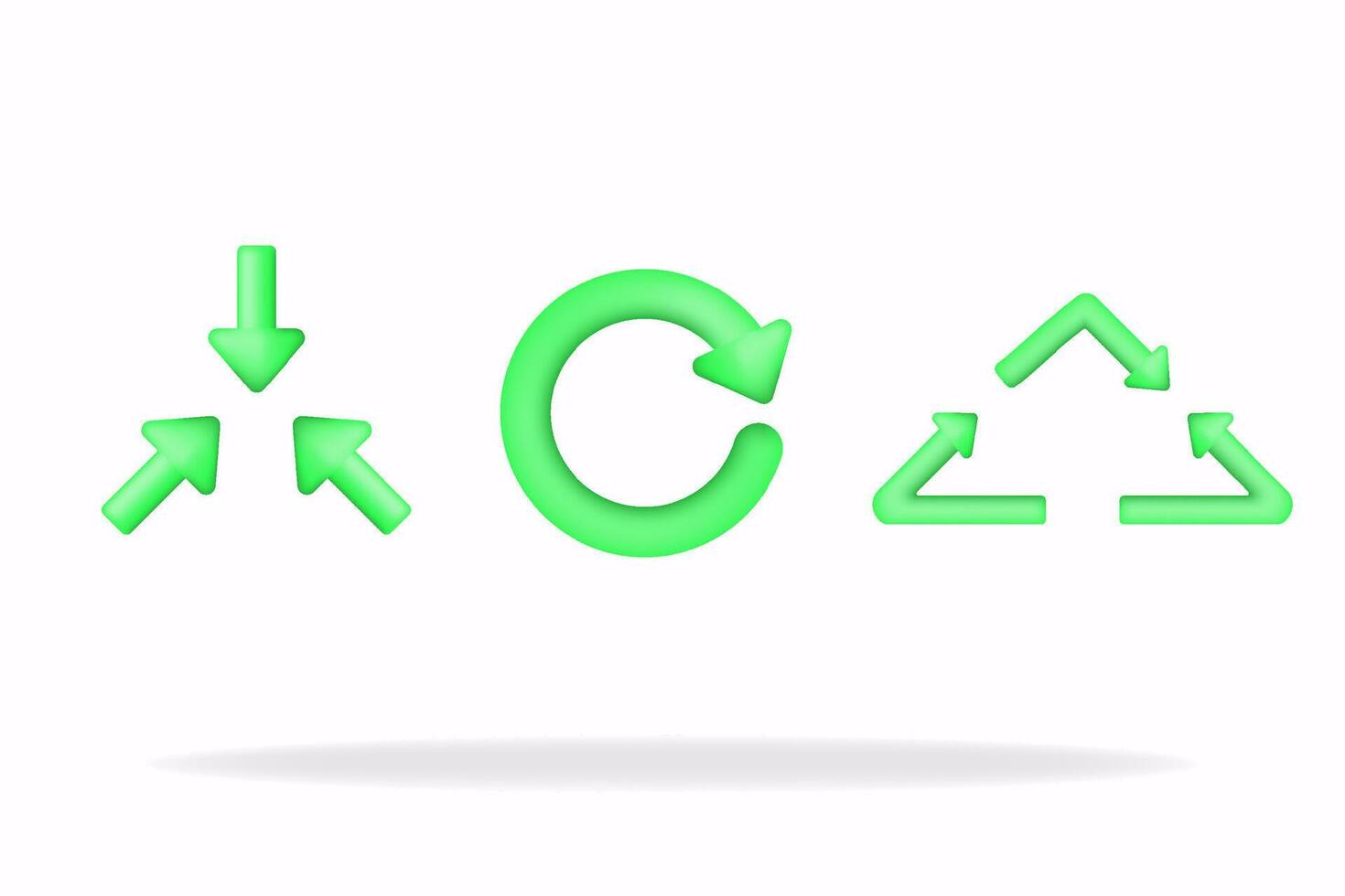 3d Reduce, reuse, recycle icon set. Arrows symbol , triangle recycling arrows icon vector