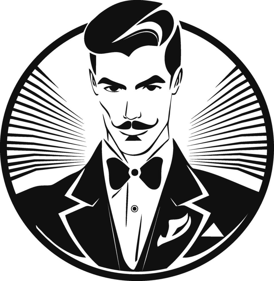 Elegant Man Cool Gentleman Logo vector