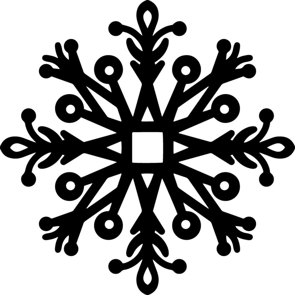Snowflake icon Christmas winter emblem Xmas design vector