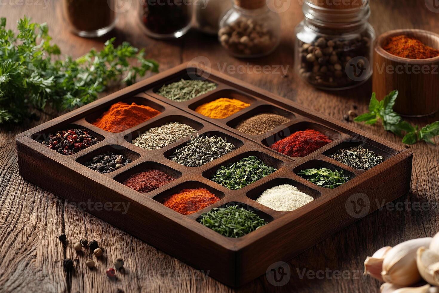 Aromatic Herb and Spice Array Wall Display photo
