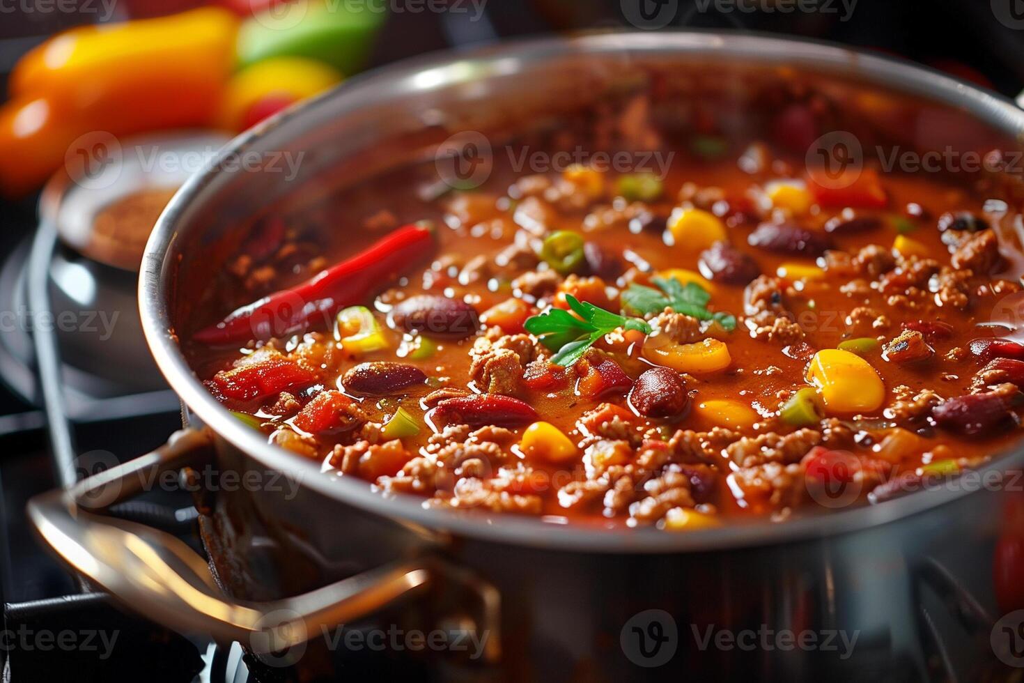High-Resolution Realistic Chili Pot Image Ideal for Food Magazine Covers photo