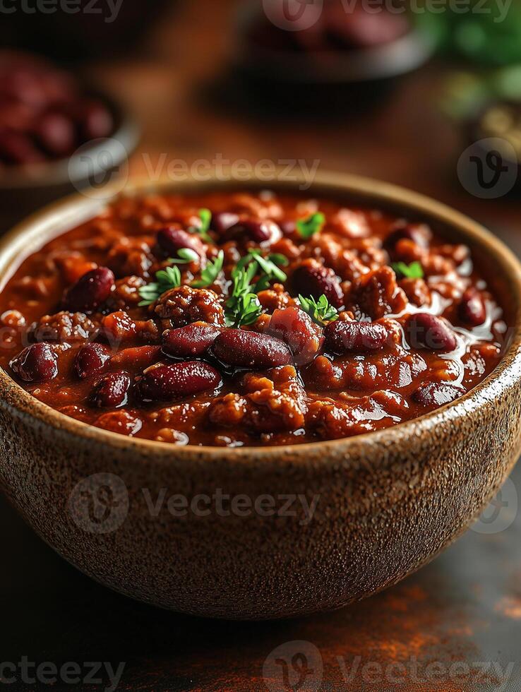 Realistic Photo of Delicious Chili Bowl Food Photography with Wow Factor