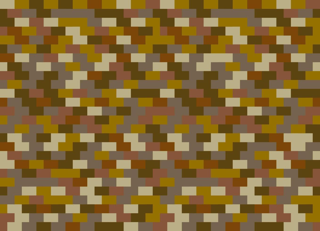 Camouflage geometric seamless pattern. Khaki mosaic texture. Brick wall shape repeatable background. Color unusual endless print vector