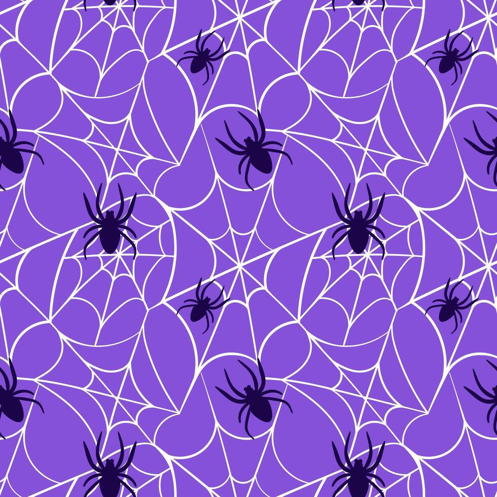 A Spooky Spider and Web Pattern That is Perfect for Halloween Themed Home Decor Items vector