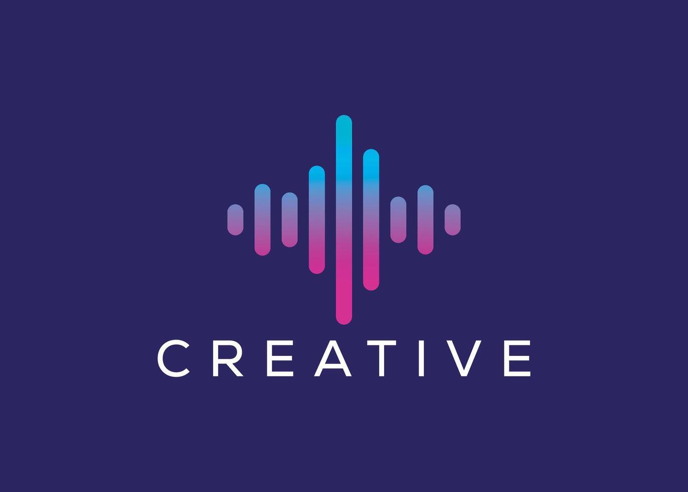 Minimal and professional microphone wave logo design template vector