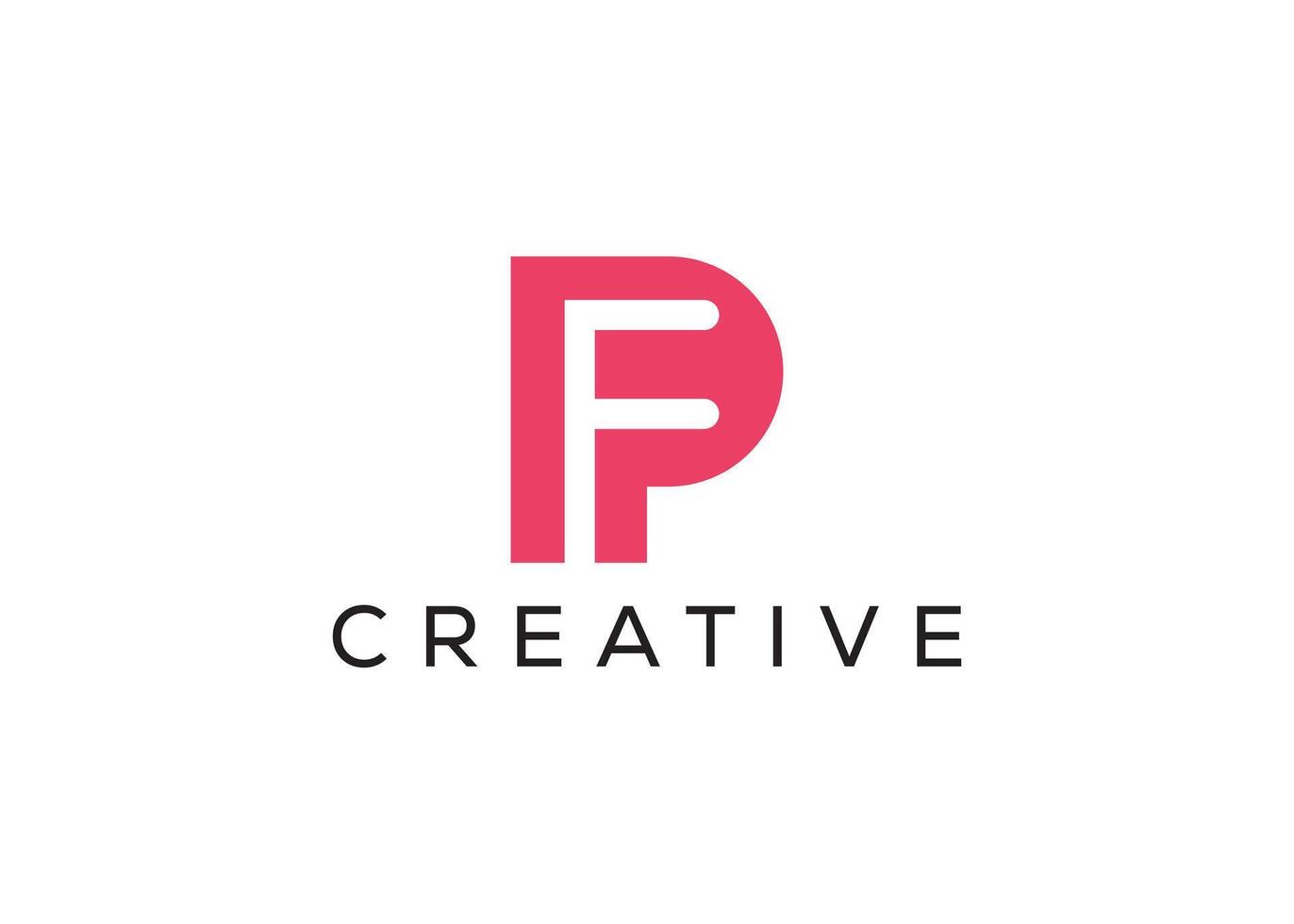 Minimal and professional letter P F logo design template vector