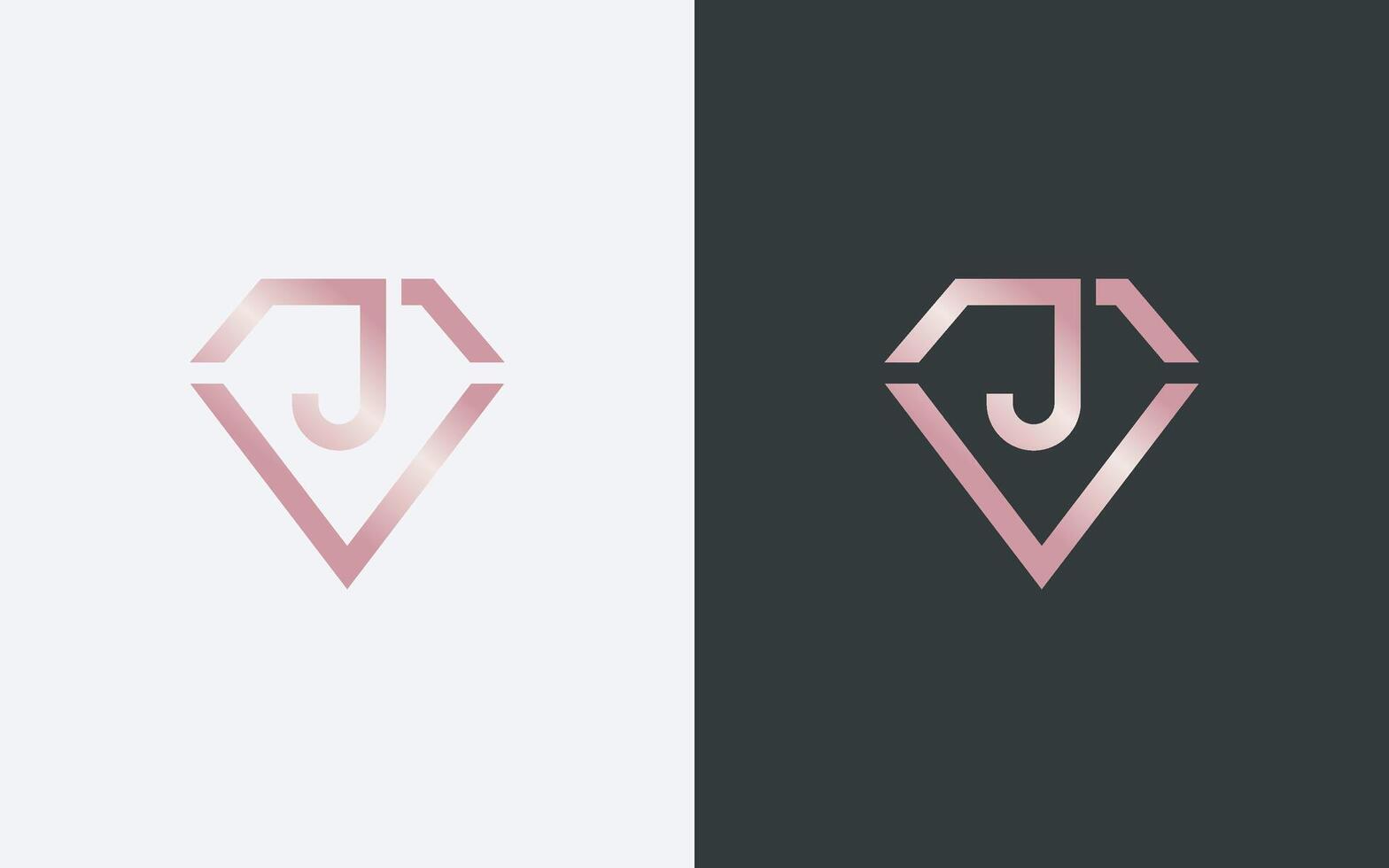 Minimal and professional Letter J V Diamond logo design template vector