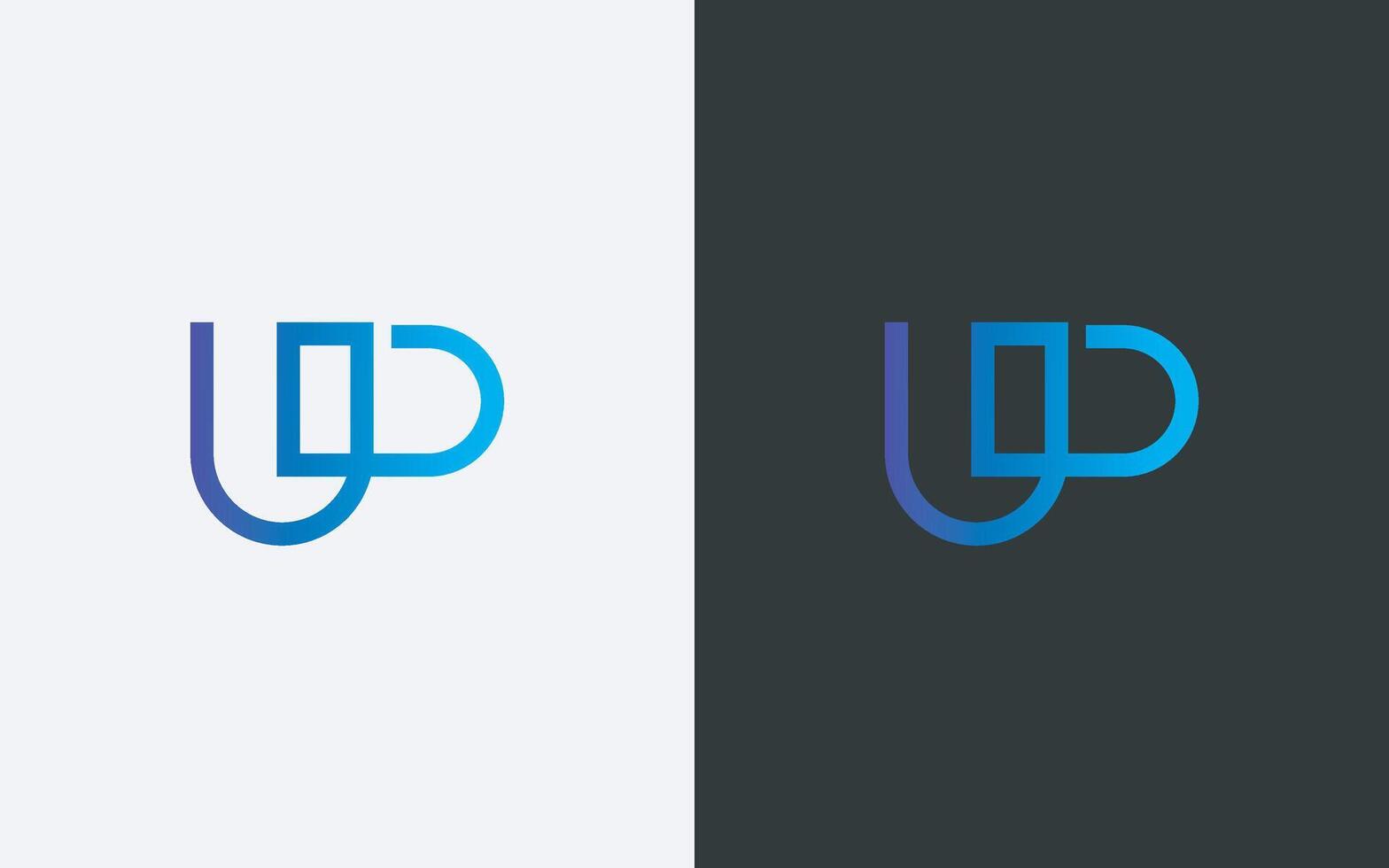 Minimal and professional letter U D abstract logo design template vector