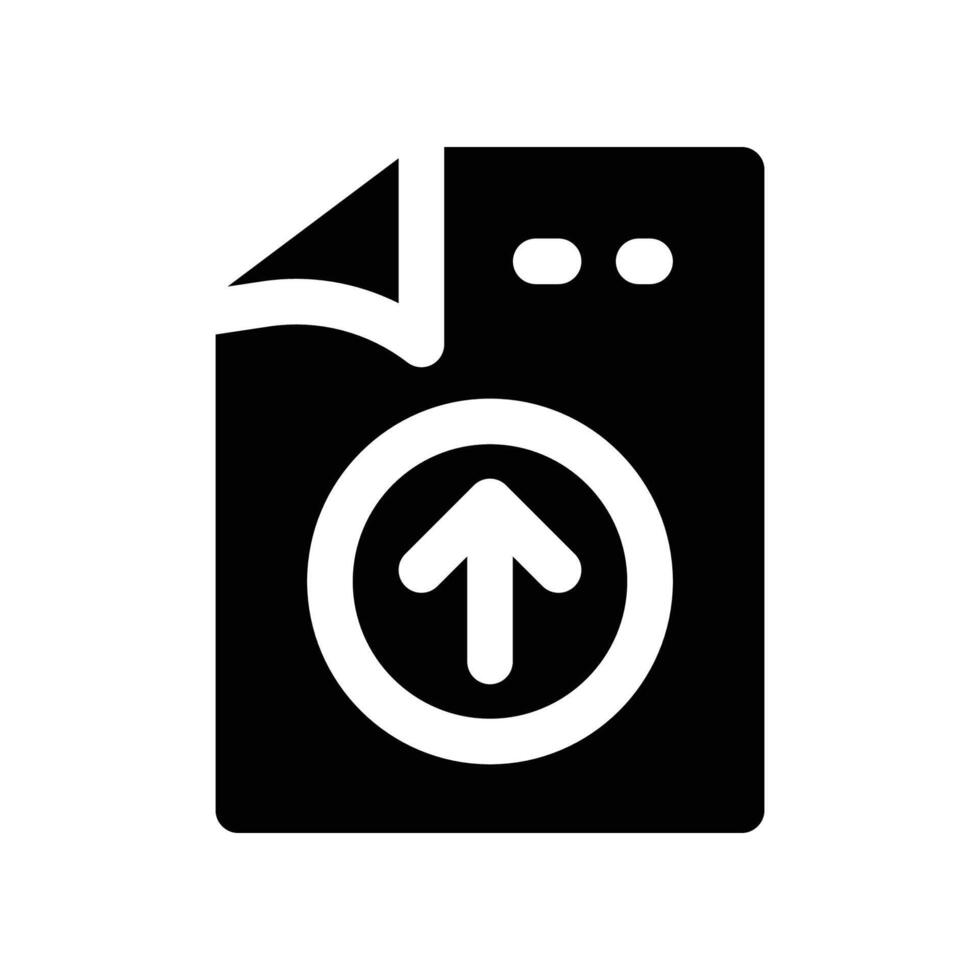 upload file icon. glyph icon for your website, mobile, presentation, and logo design. vector