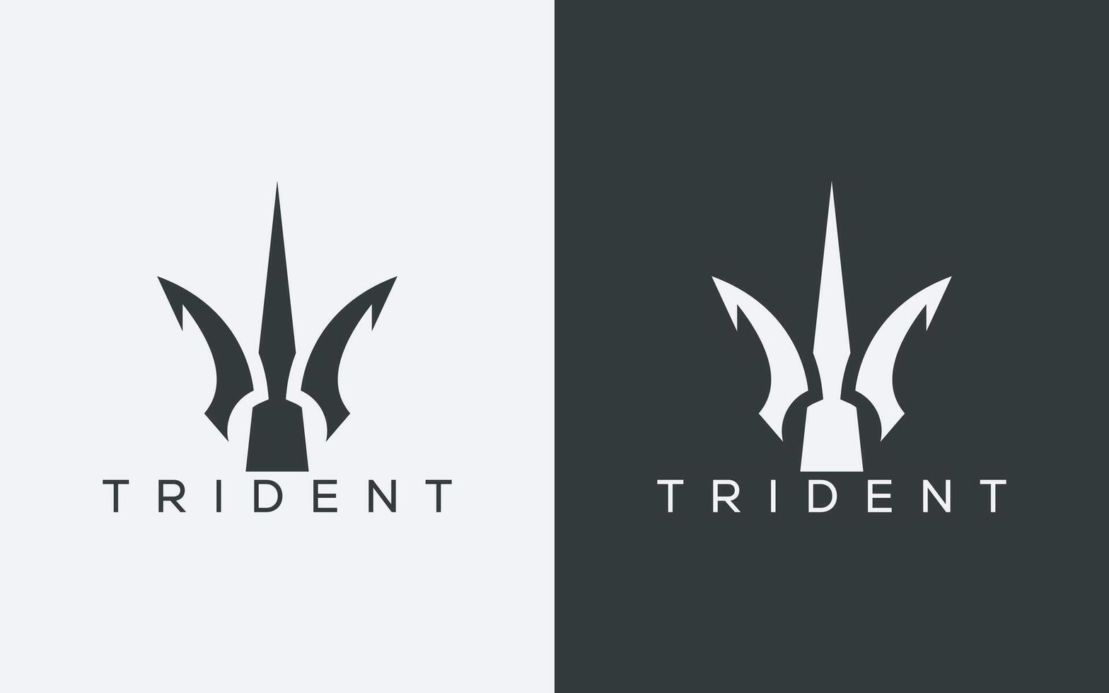 Minimalist trident logo. Modern abstract trident logo vector