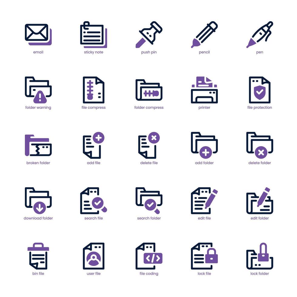 Document Archive icon pack for your website, mobile, presentation, and logo design. Document Archive icon dual tone design. graphics illustration and editable stroke. vector