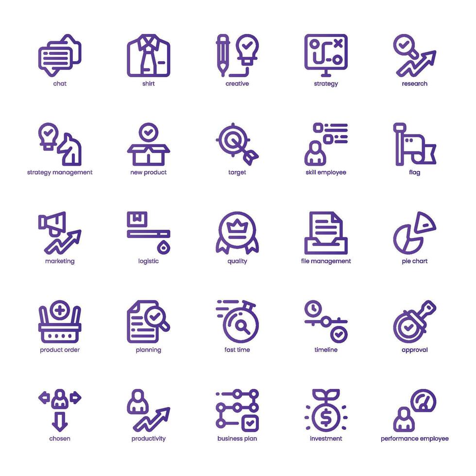 Strategy Management icon pack for your website, mobile, presentation, and logo design. Strategy Management icon basic line gradient design. graphics illustration and editable stroke. vector
