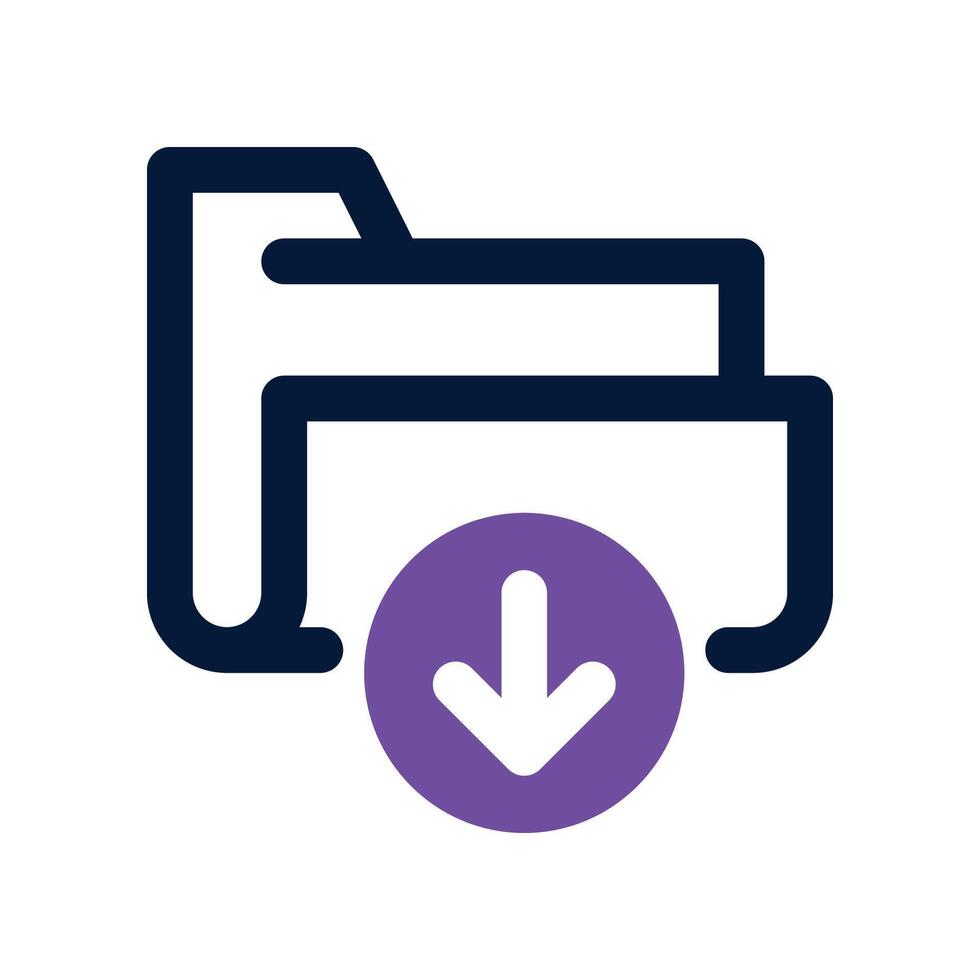 download folder icon. dual tone icon for your website, mobile, presentation, and logo design. vector